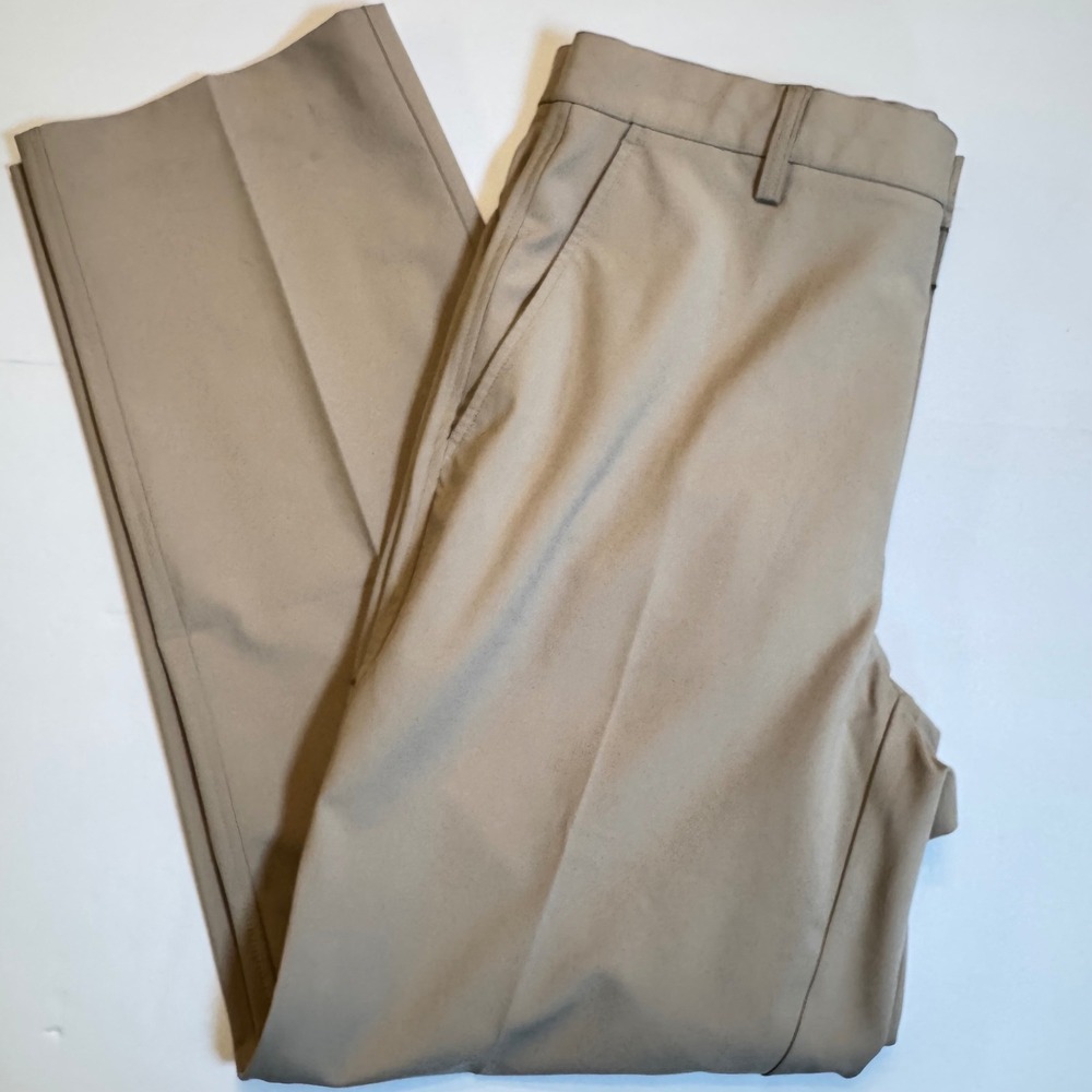 FootJoy Mens Performance Golf Pants Khaki Tan W34 L32 Stretch Straight‎ Leg FJ